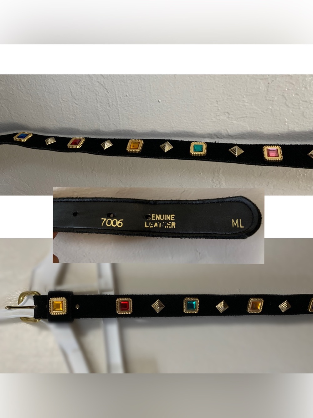 Handmade Vintage Genuine Leather Artsy Eclectic Gemstone Belt Whimsigoth